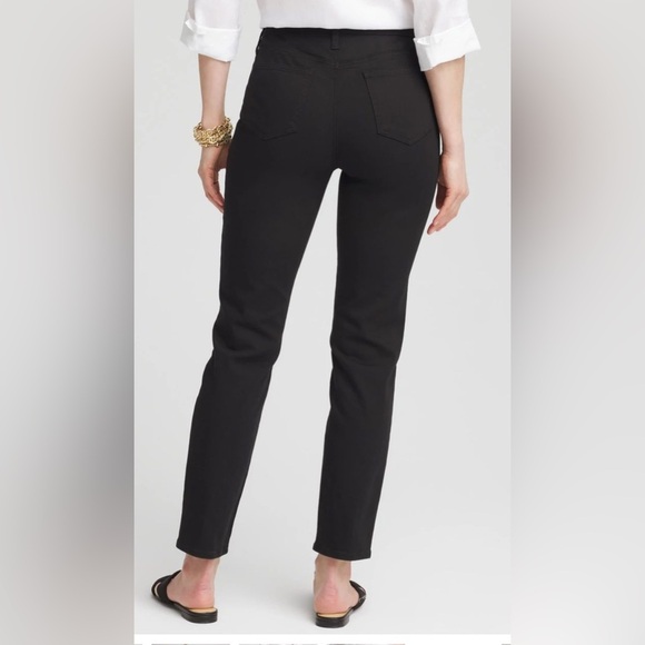 Chico's So Slimming Zip Fly Black Straight Leg Pants - Picture 3 of 6